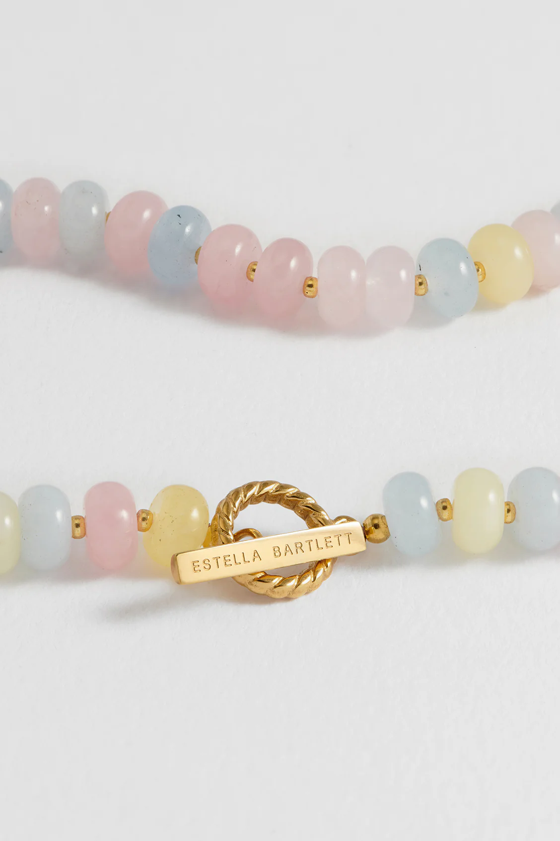 Pastel Multi Gemstone T-Bar Necklace - Image 5