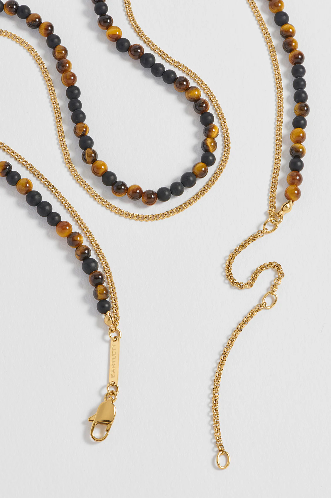 Men's Tiger's Eye And Black Onyx Double Necklace - Image 4