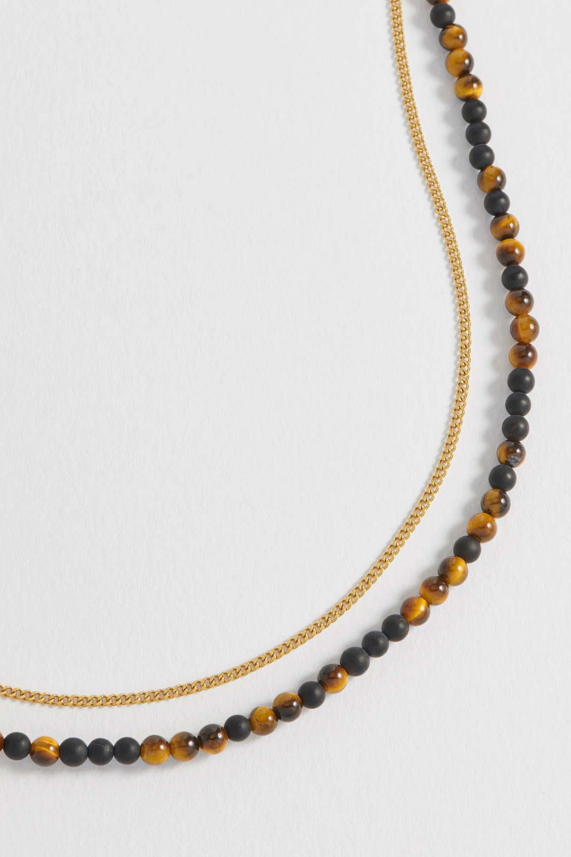 Men's Tiger's Eye And Black Onyx Double Necklace - Image 6