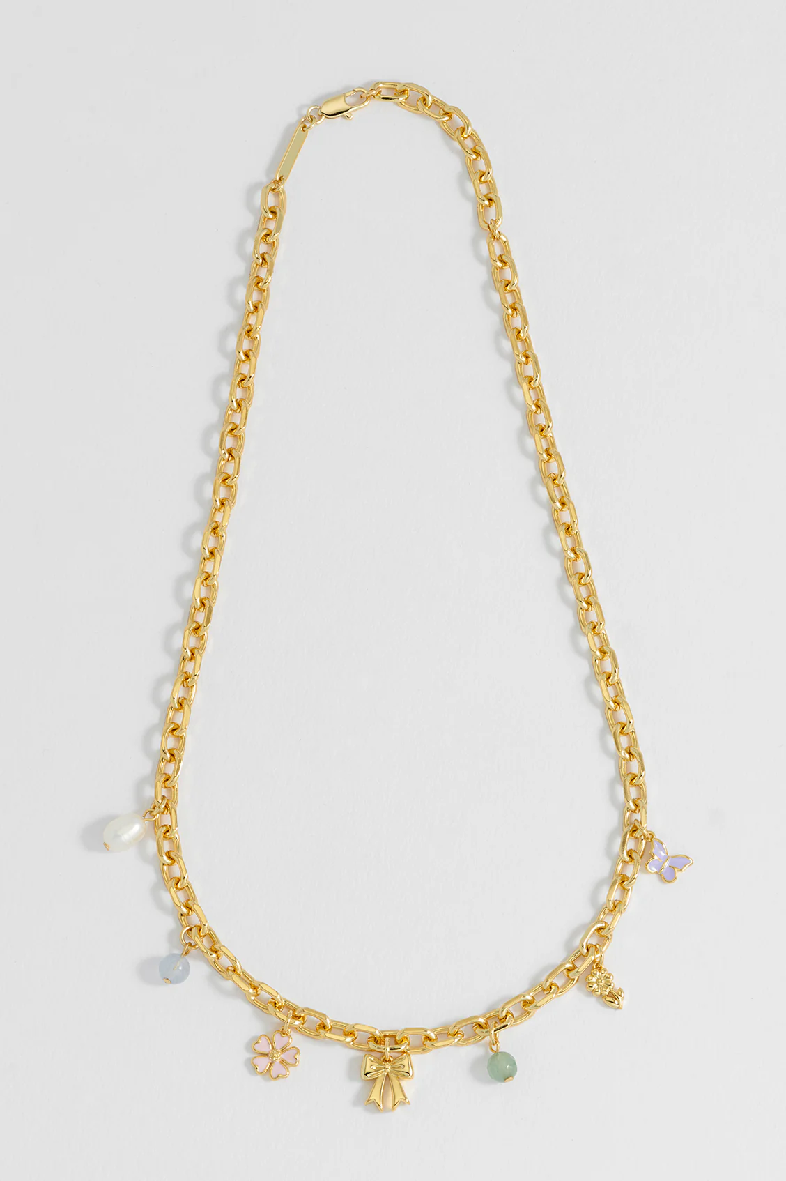 Pastel Charm T-Bar Necklace