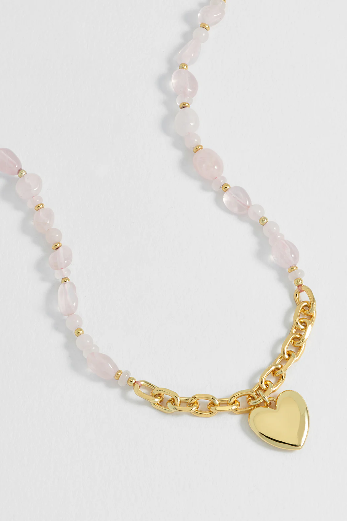 Pink Gemstone Heart Charm Necklace - Image 4