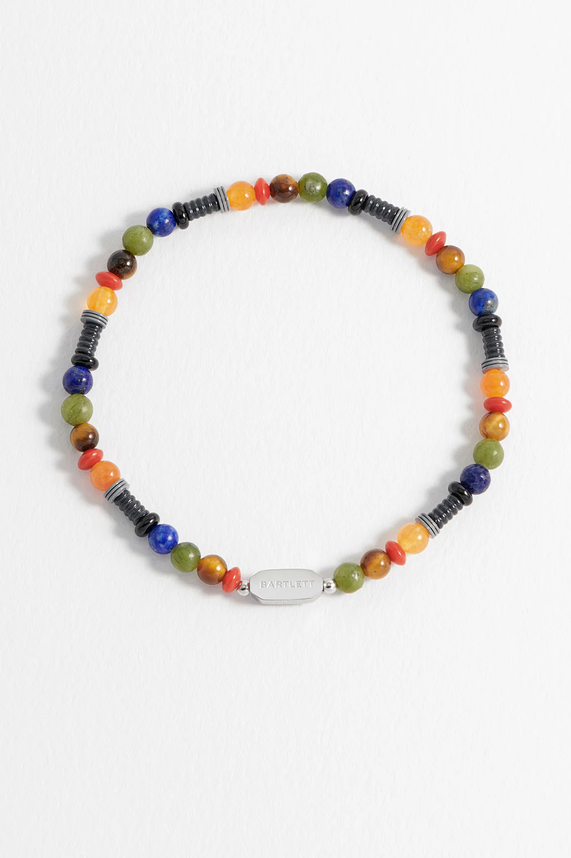 Men's Mixed Gemstone And Acrylic Beaded Bracelet