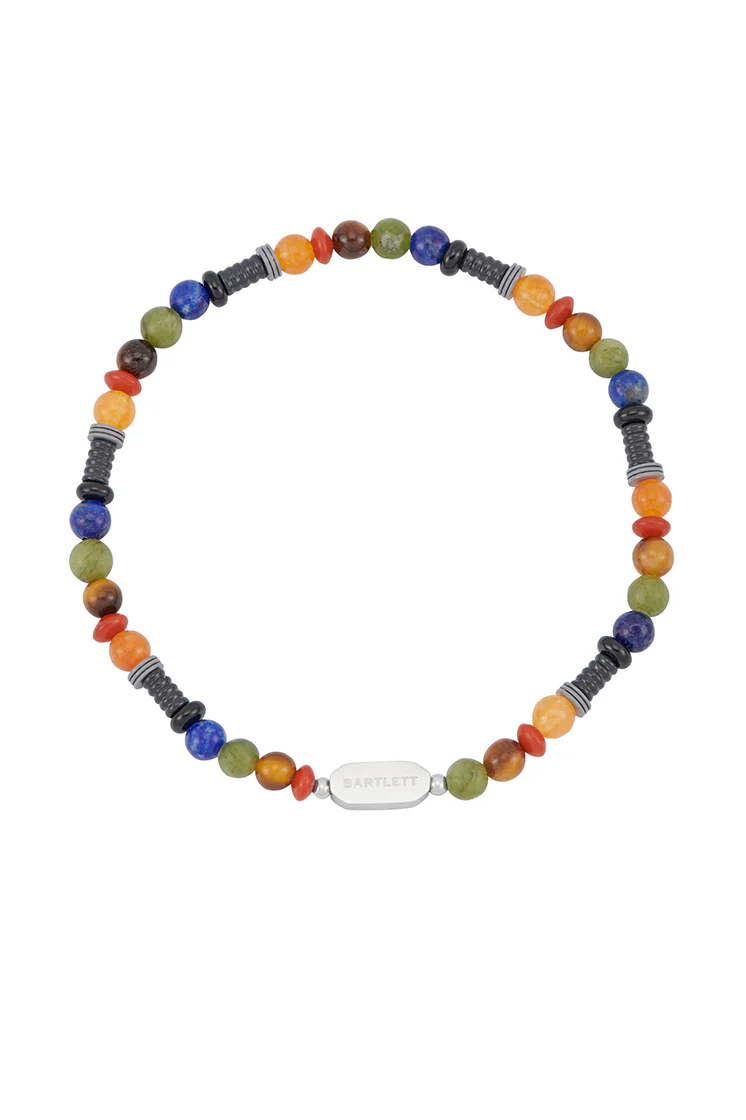 Men's Mixed Gemstone And Acrylic Beaded Bracelet - Image 3