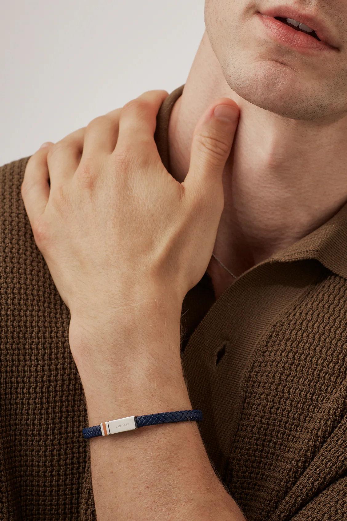 Men's Navy Wrap Bracelet With Enamel Detail - Image 2