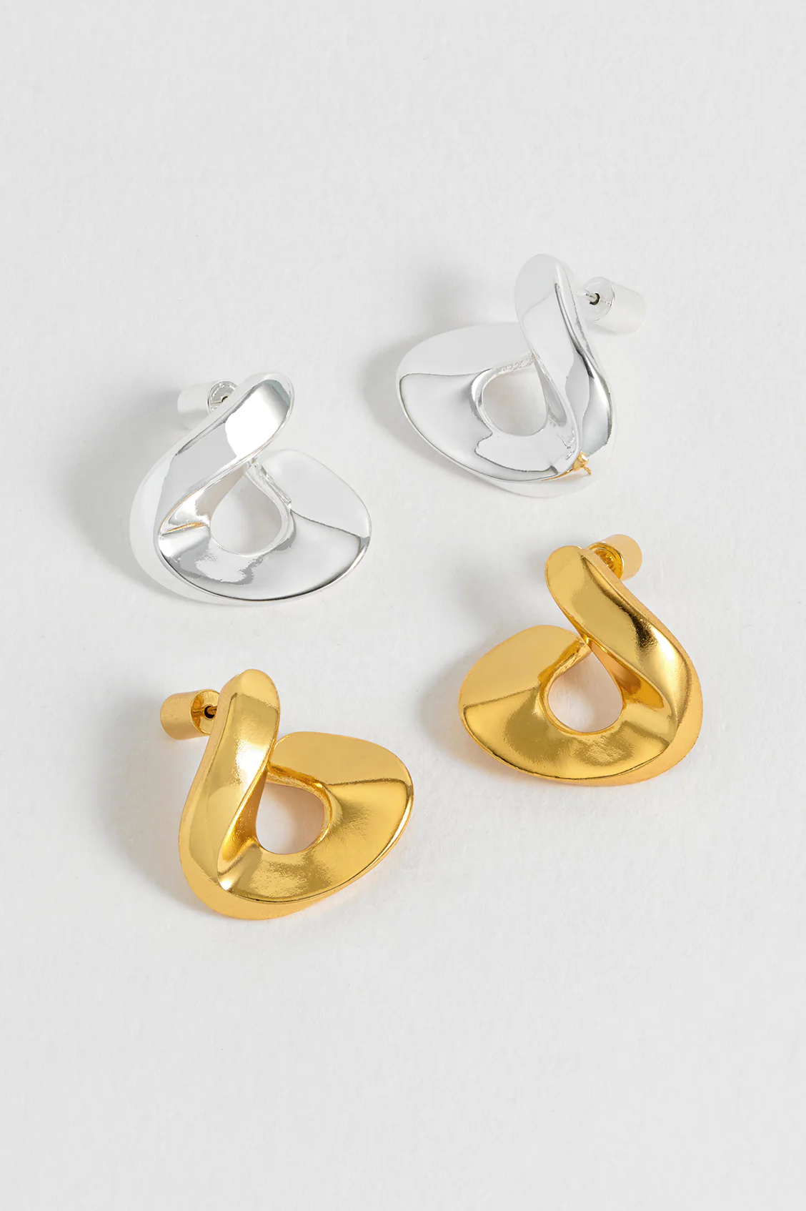 Sculptural Twist Hoop Earrings - Image 5