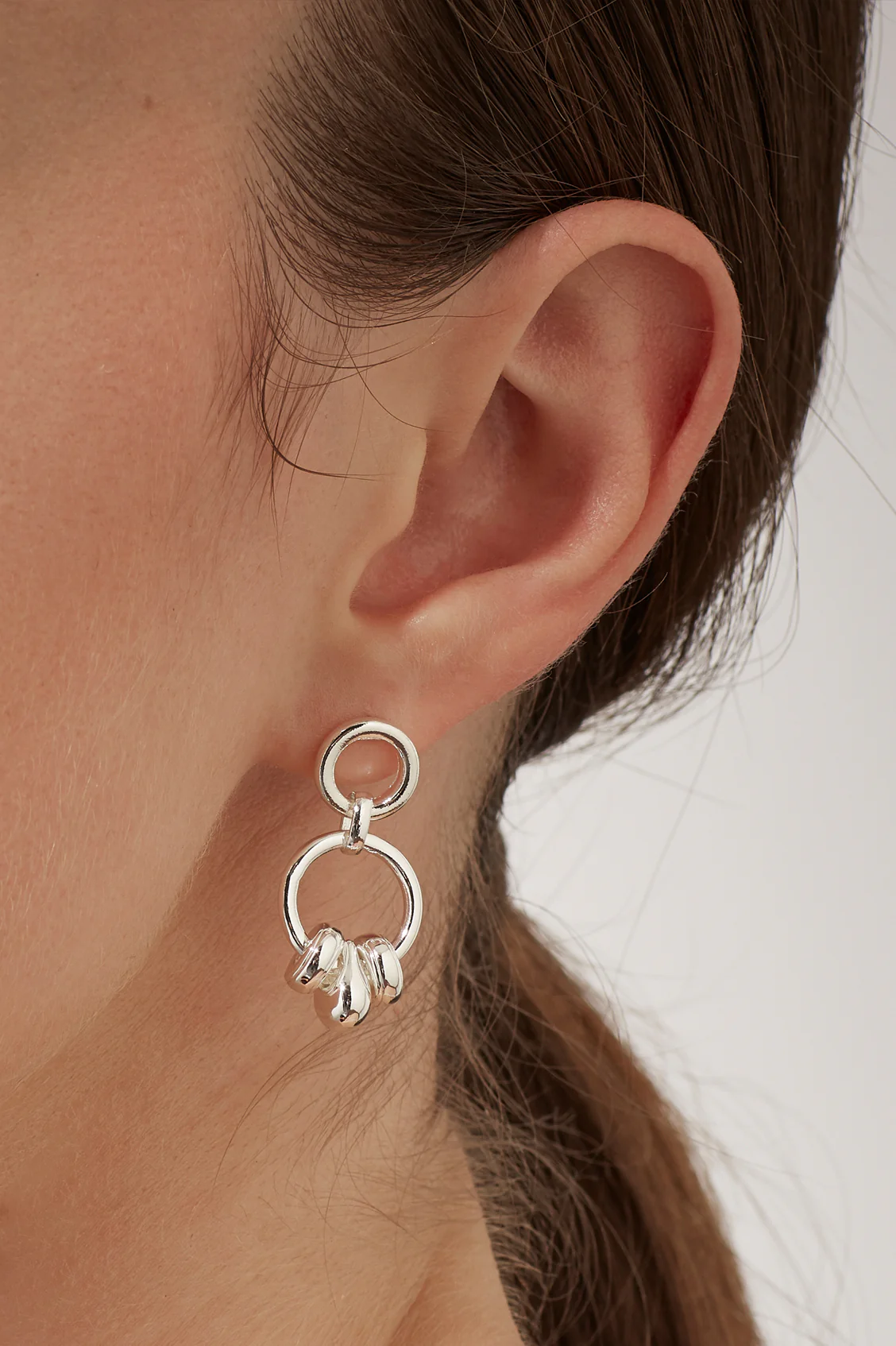 Beaded Circle Drop Earrings - Image 2